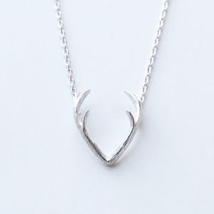 Antler Silver Dainty Necklace Pendant Necklace